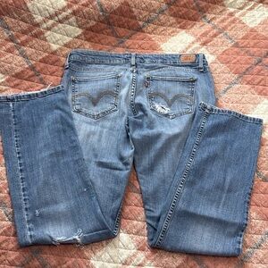 Levi's Blue Straight Leg Jeans with Classic Fading